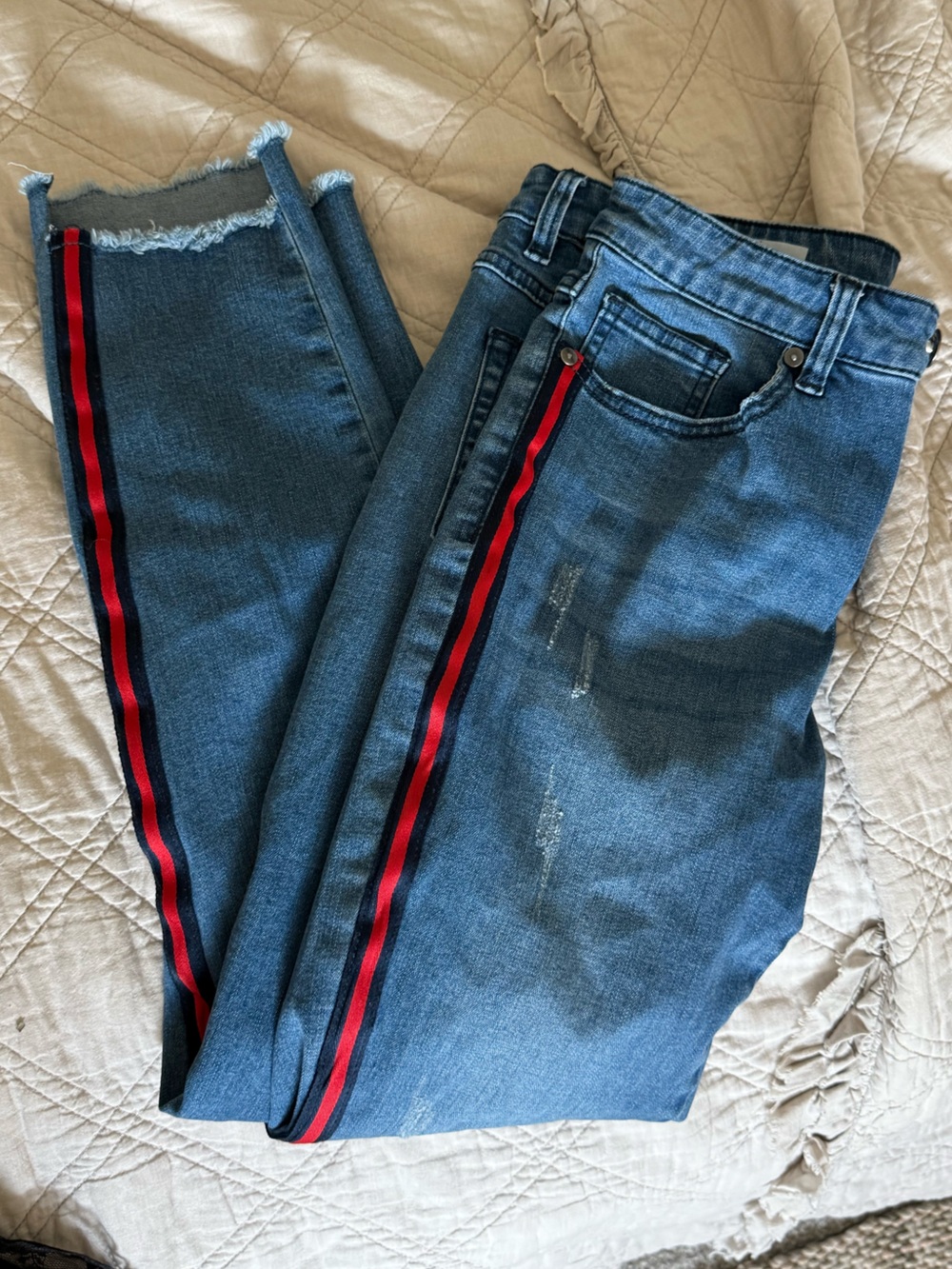 Tribal skinny denim jeans